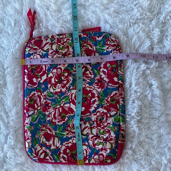 Lilly‎ Pulitzer Tablet Sleeve Case Floral Print Pink Blue Zippered Pouch Bag - Picture 3 of 6
